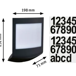 LED-numerovalaisin liike- ja hämärätunnistimella Paulmann Padea, Smart Home Zigbee 3.0, RGBW+, IP44, antrasiitti