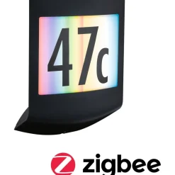 LED-numerovalaisin liike- ja hämärätunnistimella Paulmann Padea, Smart Home Zigbee 3.0, RGBW+, IP44, antrasiitti