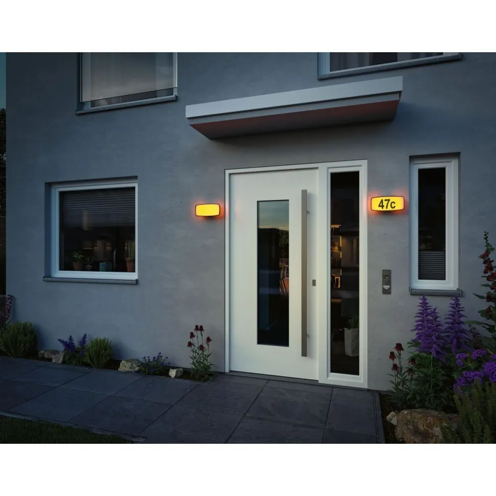 LED-numerovalaisin liike- ja hämärätunnistimella Paulmann Sheera, Smart Home Zigbee 3.0, IP44, 27.6x7.3cm, antrasiitti
