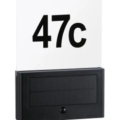 LED-numerovalaisin aurinkokennolla Paulmann Neda, IP44, 2200K, liiketunnistin, antrasiitti