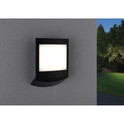 LED-numerovalaisin liike- ja hämärätunnistimella Paulmann Padea, IP44, 3000K, korroosionkestävä, antrasiitti