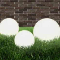 Led-pallovalaisimet 3 kpl 20/30/40 cm akryyli