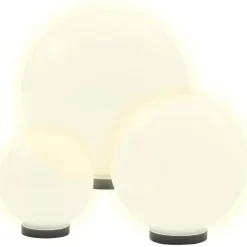 Led-pallovalaisimet 3 kpl 20/30/40 cm akryyli