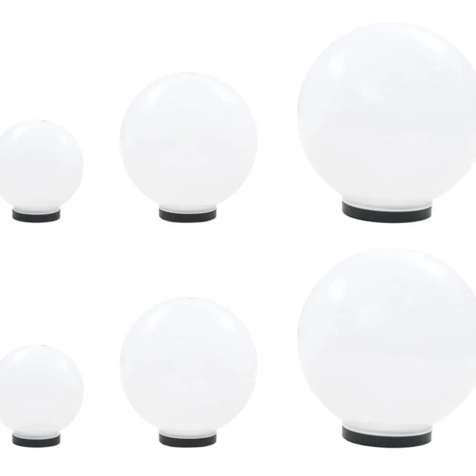 Led-pallovalaisinsarja 6 kpl 20/30/40 cm akryyli