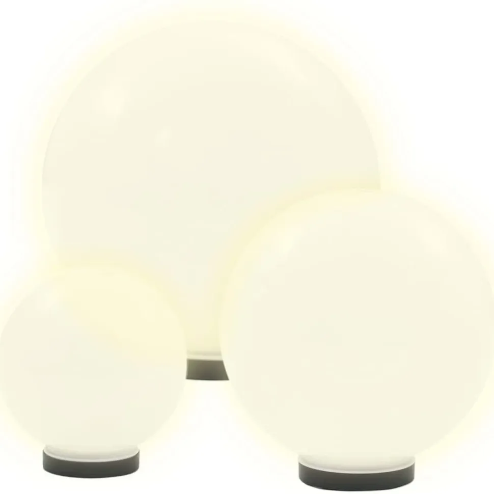 Led-pallovalaisinsarja 6 kpl 20/30/40 cm akryyli