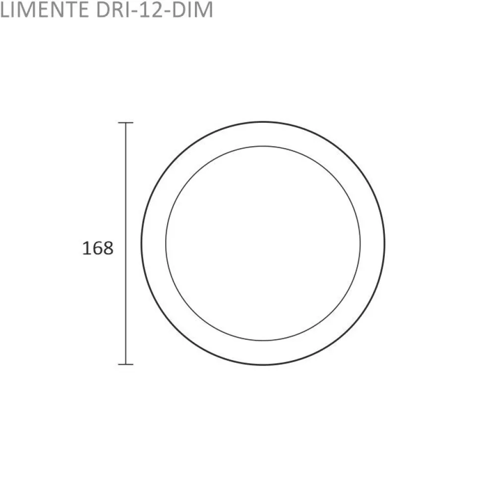 LED-paneeli Limente DRI-12 Lux Ø 168x20 mm 12W IP44 upotettava valkoinen