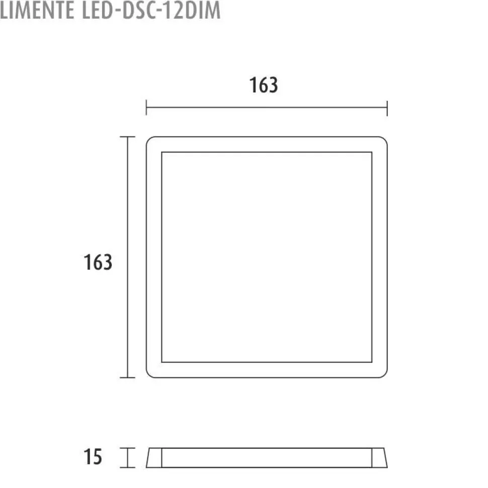 LED-paneeli Limente DSC 163x163mm IP20 12W valkoinen/musta