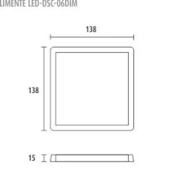 LED-paneeli Limente DSC 138x138mm IP20 6W valkoinen/musta