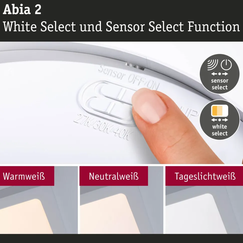 LED-paneeli Paulmann Abia 2 White Select hämäräohjatulla liiketunnistimella (HF) 170x170mm 9.5W 1100lm 2700-4000K, musta