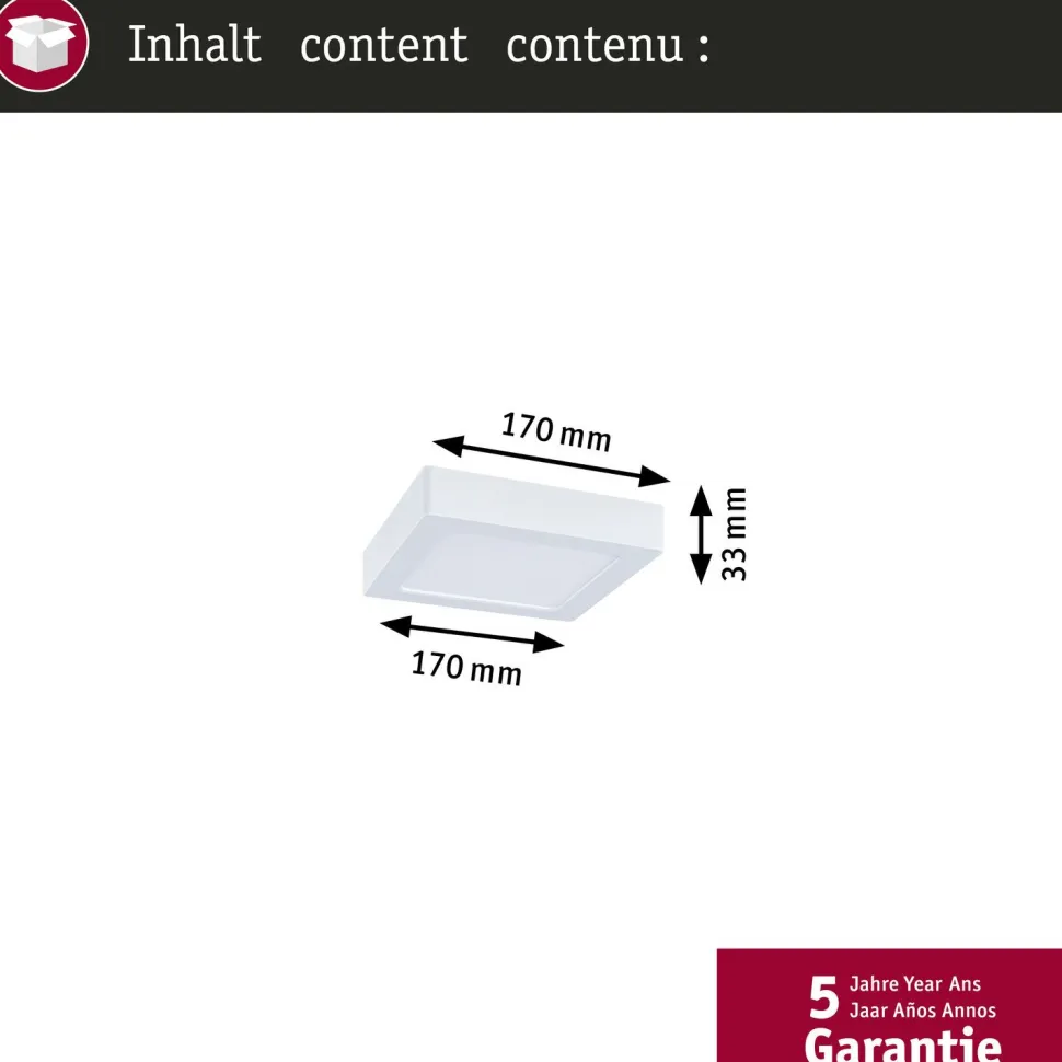 LED-paneeli Paulmann Abia 2 White Select hämäräohjatulla liiketunnistimella (HF) 170x170mm 9.5W 1100lm 2700-4000K, musta