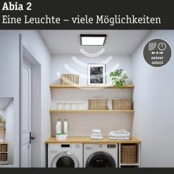 LED-paneeli Paulmann Abia 2 White Select hämäräohjatulla liiketunnistimella (HF) 170x170mm 9.5W 1100lm 2700-4000K, musta