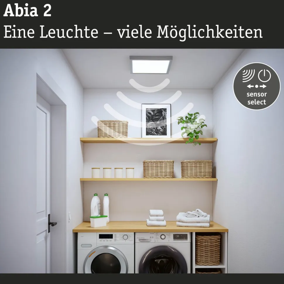 LED-paneeli Paulmann Abia 2 White Select hämäräohjatulla liiketunnistimella (HF) 170x170mm 9.5W 1100lm 2700-4000K, musta