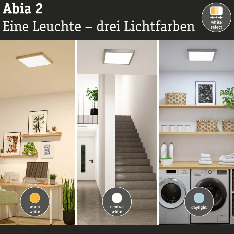 LED-paneeli Paulmann Abia 2 White Select hämäräohjatulla liiketunnistimella (HF) 170x170mm 9.5W 1100lm 2700-4000K, musta