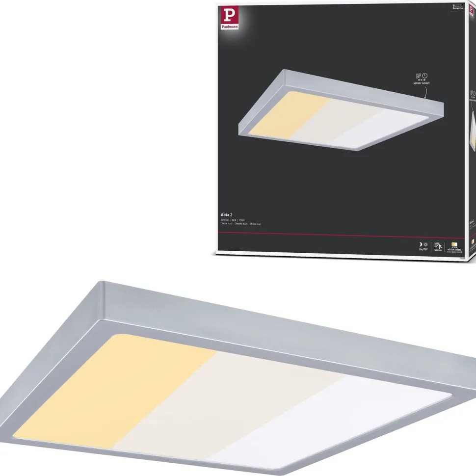 LED-paneeli Paulmann Abia 2 White Select hämäräohjatulla liiketunnistimella (HF) 170x170mm 9.5W 1100lm 2700-4000K, musta