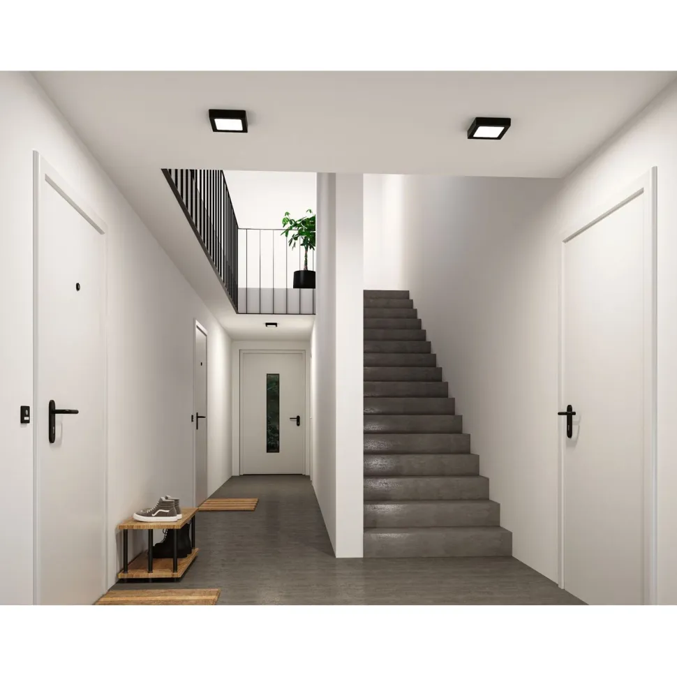 LED-paneeli Paulmann Abia 2 White Select hämäräohjatulla liiketunnistimella (HF) 170x170mm 9.5W 1100lm 2700-4000K, musta