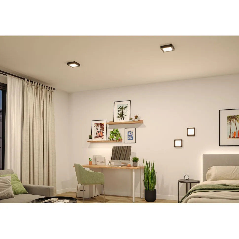 LED-paneeli Paulmann Abia 2 White Select hämäräohjatulla liiketunnistimella (HF) 170x170mm 9.5W 1100lm 2700-4000K, musta