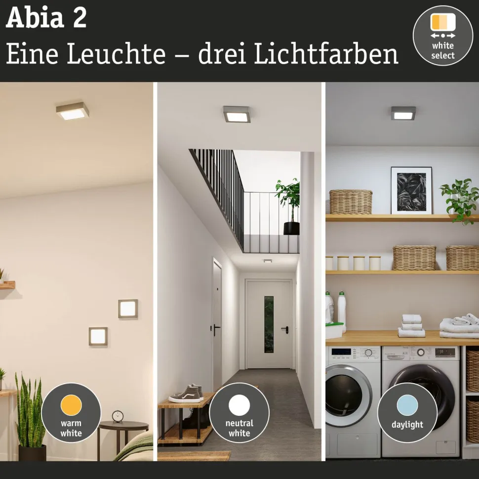 LED-paneeli Paulmann Abia 2 White Select hämäräohjatulla liiketunnistimella (HF) 170x170mm 9.5W 1100lm 2700-4000K, musta