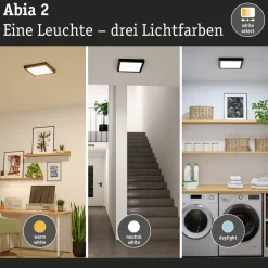 LED-paneeli Paulmann Abia 2 White Select hämäräohjatulla liiketunnistimella (HF) 170x170mm 9.5W 1100lm 2700-4000K, musta