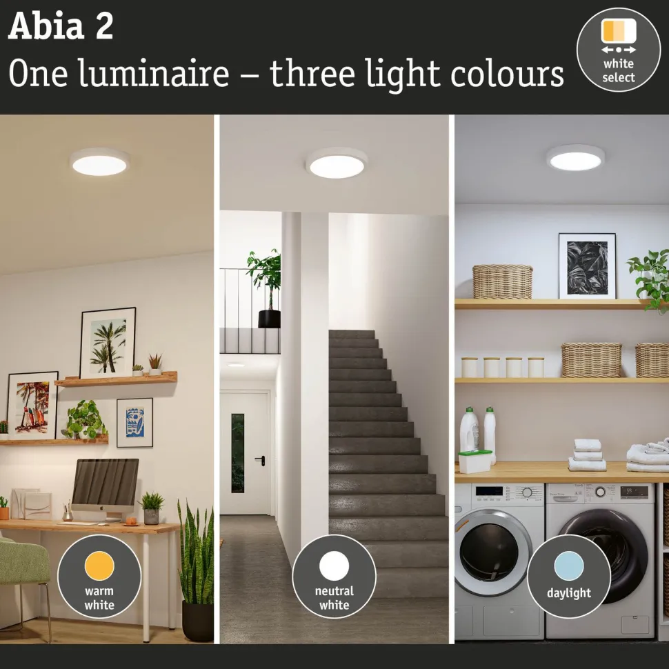 LED-paneeli Paulmann Abia 2 White Select hämäräohjatulla liiketunnistimella (HF) Ø300mm 14W 1000lm 2700-4000K, valkoinen