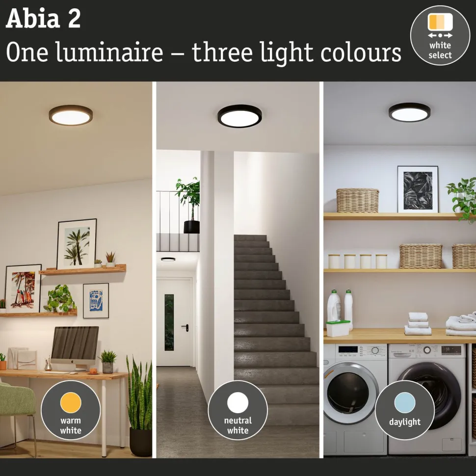 LED-paneeli Paulmann Abia 2 White Select hämäräohjatulla liiketunnistimella (HF) Ø300mm 14W 1000lm 2700-4000K, valkoinen