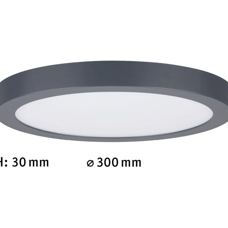 LED-paneeli Paulmann Abia, Ø30cm, 22W, 2700K, tummanharmaa