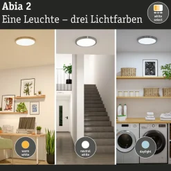 LED-paneeli Paulmann Abia 2 White Select hämäräohjatulla liiketunnistimella (HF) Ø170mm 9.5W 1100lm 2700-4000K, mattakromi