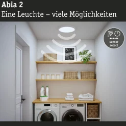 LED-paneeli Paulmann Abia 2 White Select hämäräohjatulla liiketunnistimella (HF) Ø170mm 9.5W 1100lm 2700-4000K, mattakromi
