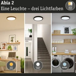 LED-paneeli Paulmann Abia 2 White Select hämäräohjatulla liiketunnistimella (HF) Ø170mm 9.5W 1100lm 2700-4000K, mattakromi