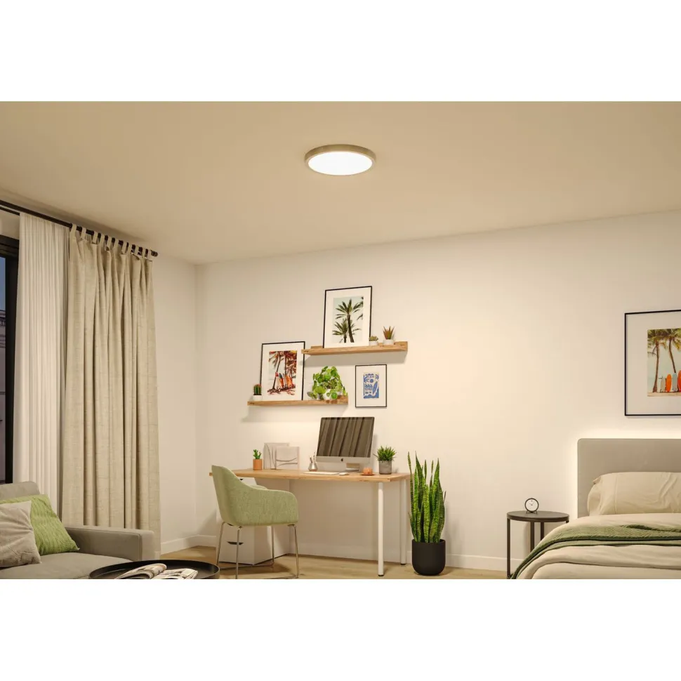 LED-paneeli Paulmann Abia 2 White Select hämäräohjatulla liiketunnistimella (HF) Ø170mm 9.5W 1100lm 2700-4000K, mattakromi