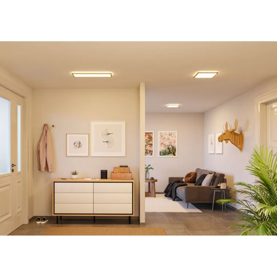 LED-paneeli Paulmann Atria Shine Backlight, IP44, 29.3x29.3cm, 16W, 4000K, puunruskea