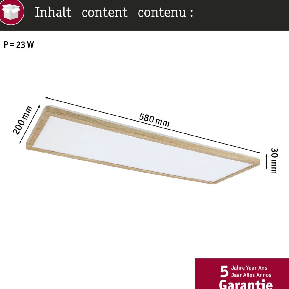 LED-paneeli Paulmann Atria Shine Backlight, IP44, 29.3x29.3cm, 16W, 4000K, puunruskea