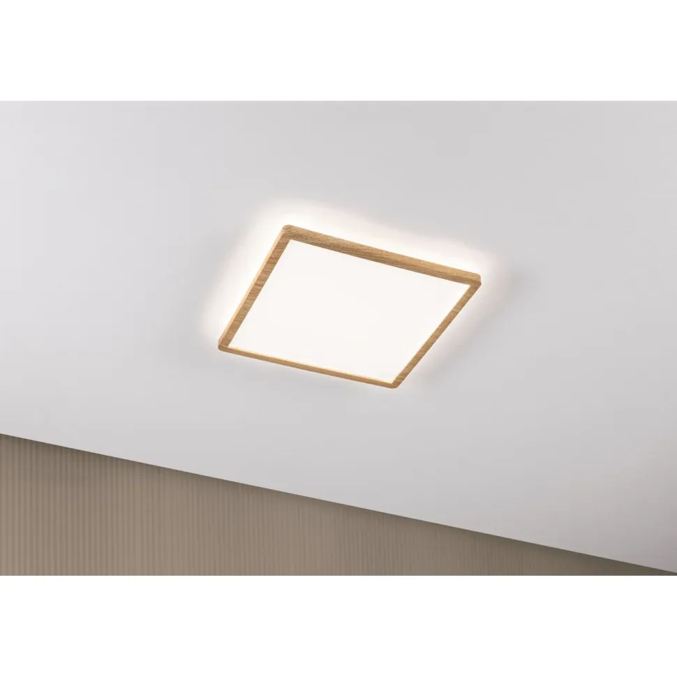 LED-paneeli Paulmann Atria Shine Backlight, IP44, 29.3x29.3cm, 16W, 4000K, puunruskea