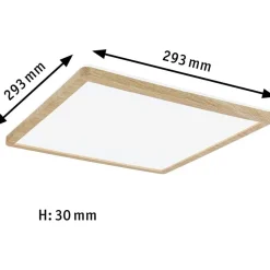 LED-paneeli Paulmann Atria Shine Backlight, IP44, 29.3x29.3cm, 16W, 4000K, puunruskea