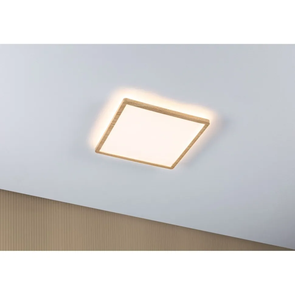 LED-paneeli Paulmann Atria Shine Backlight, IP44, 29.3x29.3cm, 16W, 4000K, puunruskea