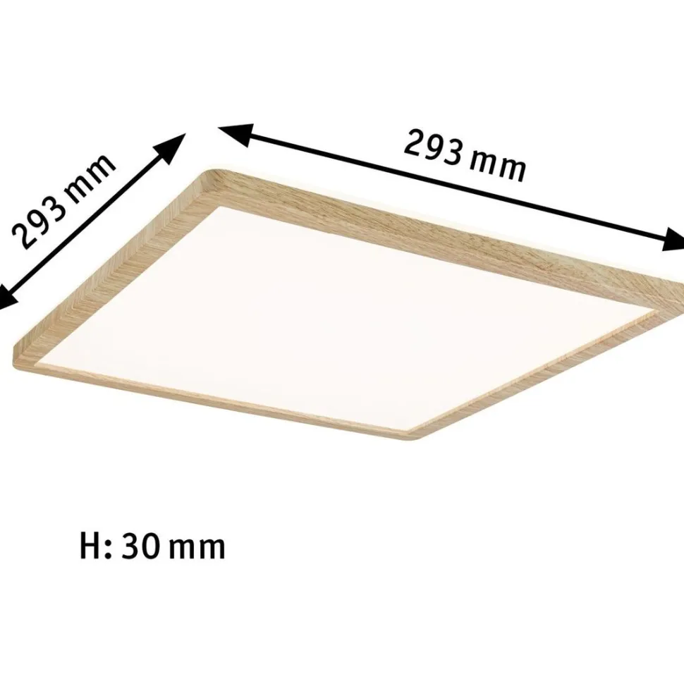 LED-paneeli Paulmann Atria Shine Backlight, IP44, 29.3x29.3cm, 16W, 4000K, puunruskea