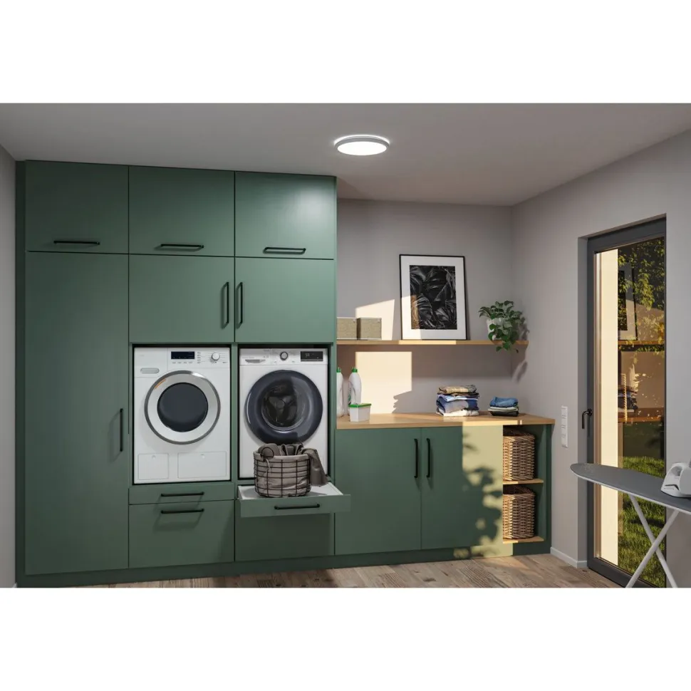LED-paneeli Paulmann Atria Shine, pyöreä, Ø190mm, IP44, 7.6W, 1100lm, 3000-6500K, puukuvio
