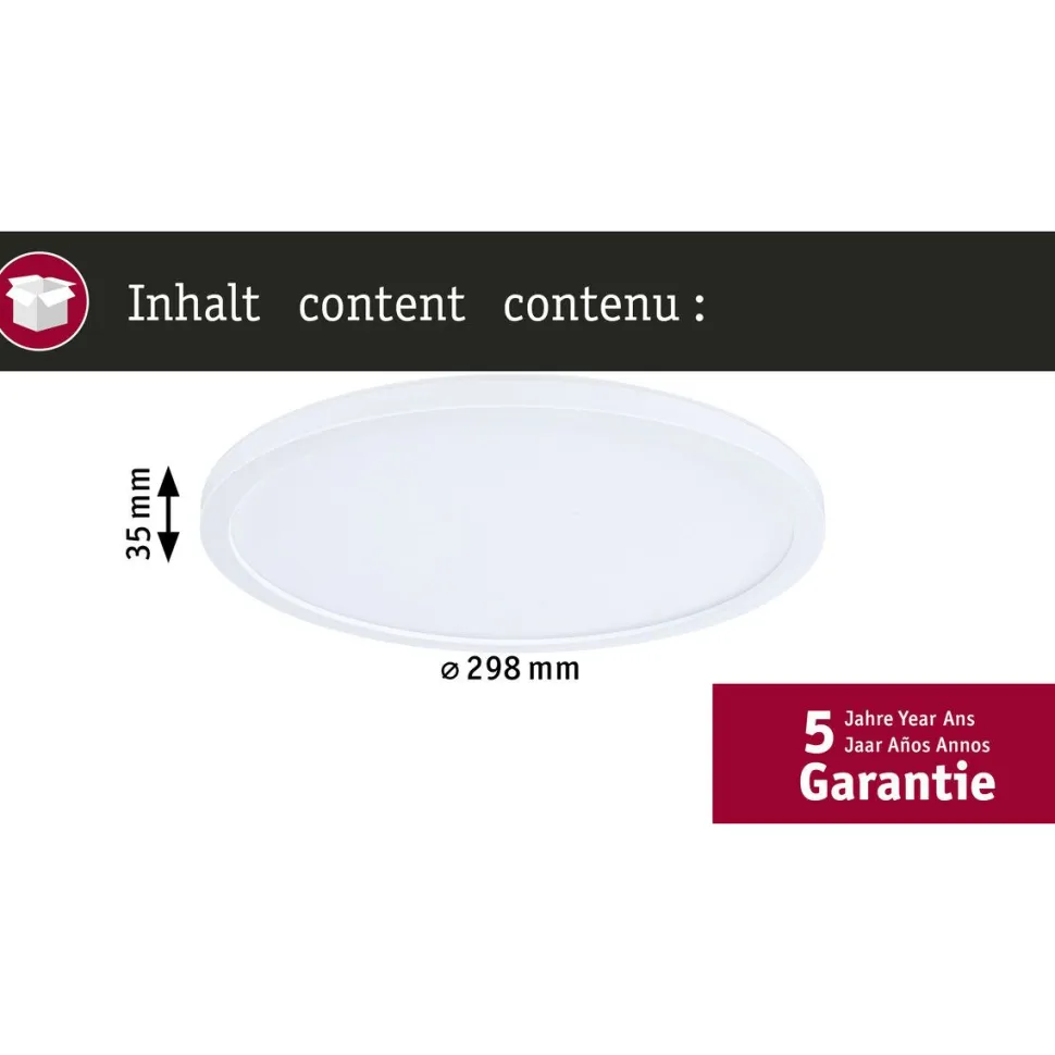 LED-paneeli Paulmann Atria Shine, pyöreä, Ø190mm, IP44, 7.6W, 1100lm, 3000-6500K, puukuvio