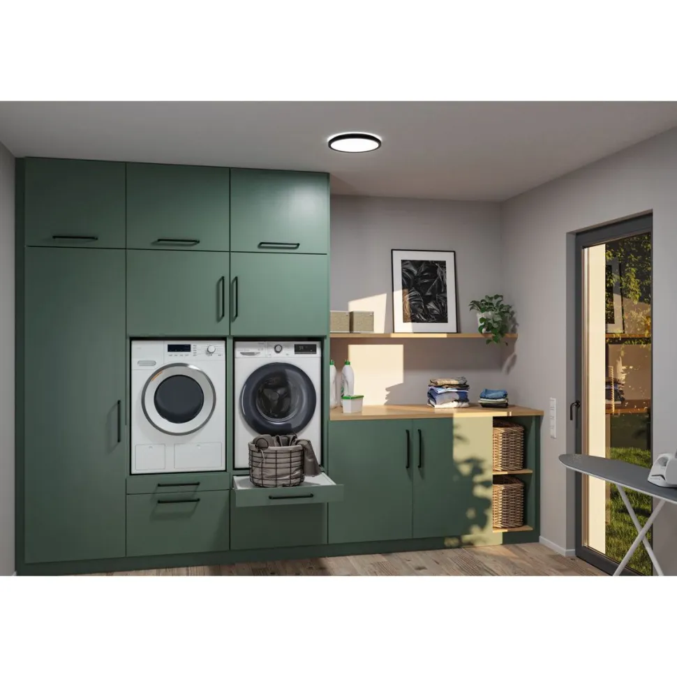LED-paneeli Paulmann Atria Shine, pyöreä, Ø190mm, IP44, 7.6W, 1100lm, 3000-6500K, puukuvio