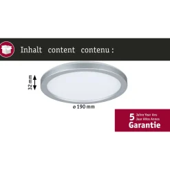 LED-paneeli Paulmann Atria Shine, pyöreä, Ø190mm, IP44, 7.6W, 1100lm, 3000-6500K, puukuvio