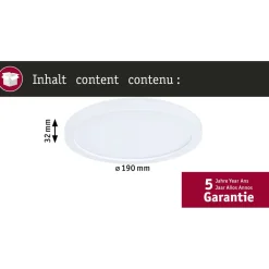 LED-paneeli Paulmann Atria Shine, pyöreä, Ø190mm, IP44, 7.6W, 1100lm, 3000-6500K, puukuvio