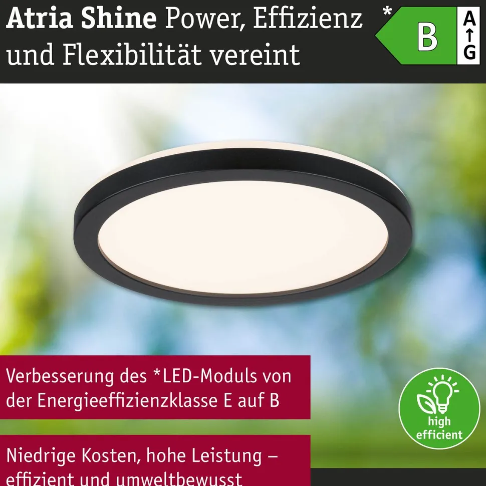 LED-paneeli Paulmann Atria Shine, pyöreä, Ø190mm, IP44, 7.6W, 1100lm, 3000-6500K, puukuvio