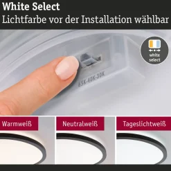 LED-paneeli Paulmann Atria Shine, pyöreä, Ø190mm, IP44, 7.6W, 1100lm, 3000-6500K, puukuvio