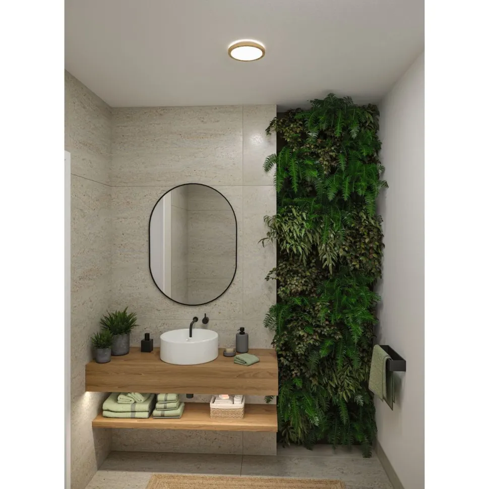 LED-paneeli Paulmann Atria Shine, pyöreä, Ø190mm, IP44, 7.6W, 1100lm, 3000-6500K, puukuvio