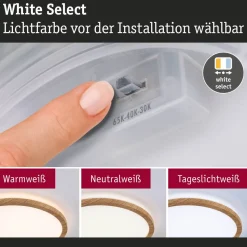 LED-paneeli Paulmann Atria Shine, pyöreä, Ø190mm, IP44, 7.6W, 1100lm, 3000-6500K, puukuvio