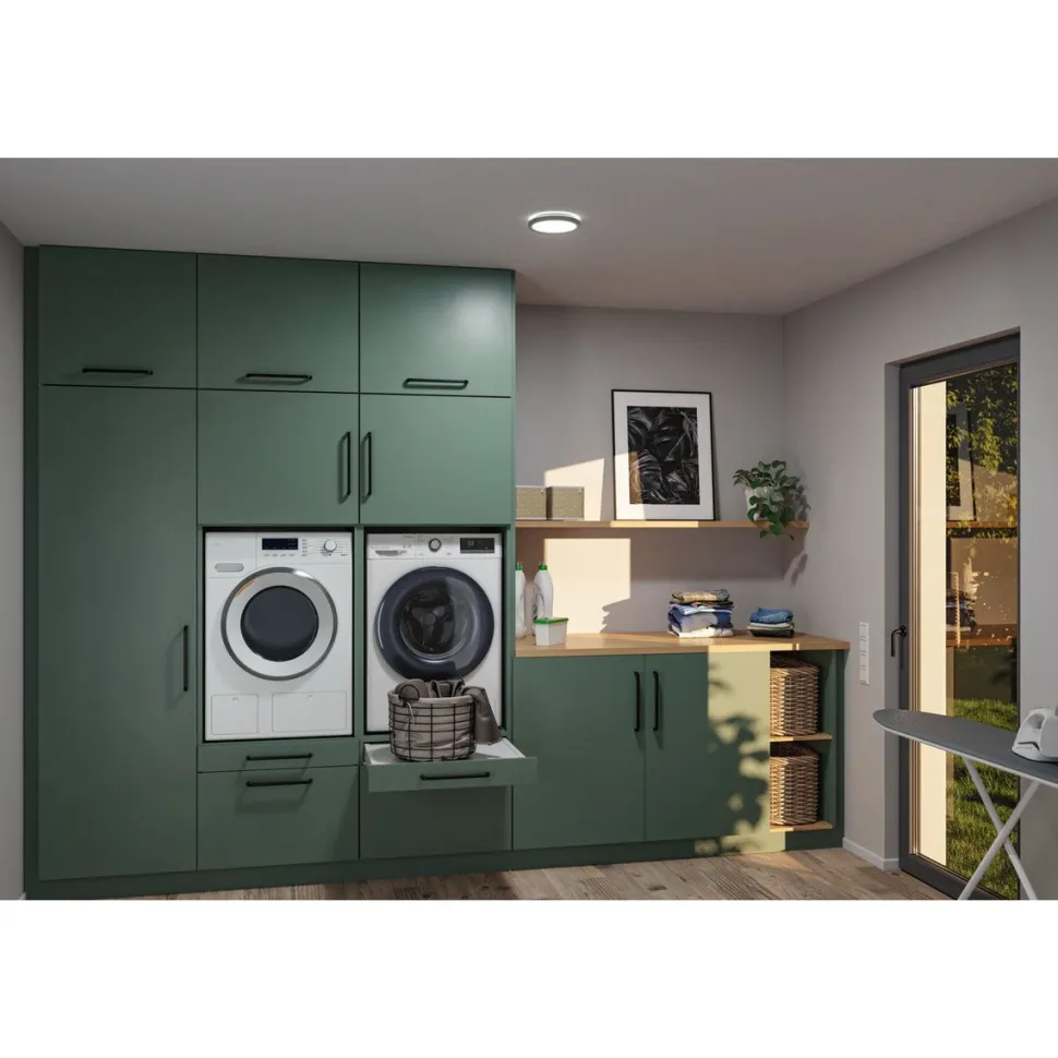 LED-paneeli Paulmann Atria Shine, pyöreä, Ø190mm, IP44, 7.6W, 1100lm, 3000-6500K, puukuvio