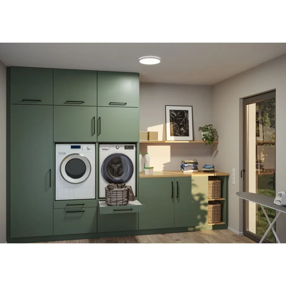 LED-paneeli Paulmann Atria Shine, pyöreä, Ø190mm, IP44, 7.6W, 1100lm, 3000-6500K, puukuvio