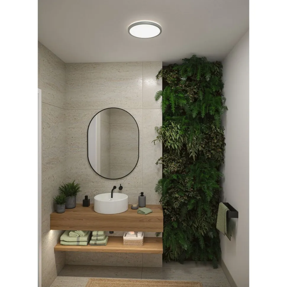 LED-paneeli Paulmann Atria Shine, pyöreä, Ø190mm, IP44, 7.6W, 1100lm, 3000-6500K, puukuvio