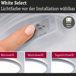 LED-paneeli Paulmann Atria Shine, pyöreä, Ø190mm, IP44, 7.6W, 1100lm, 3000-6500K, puukuvio