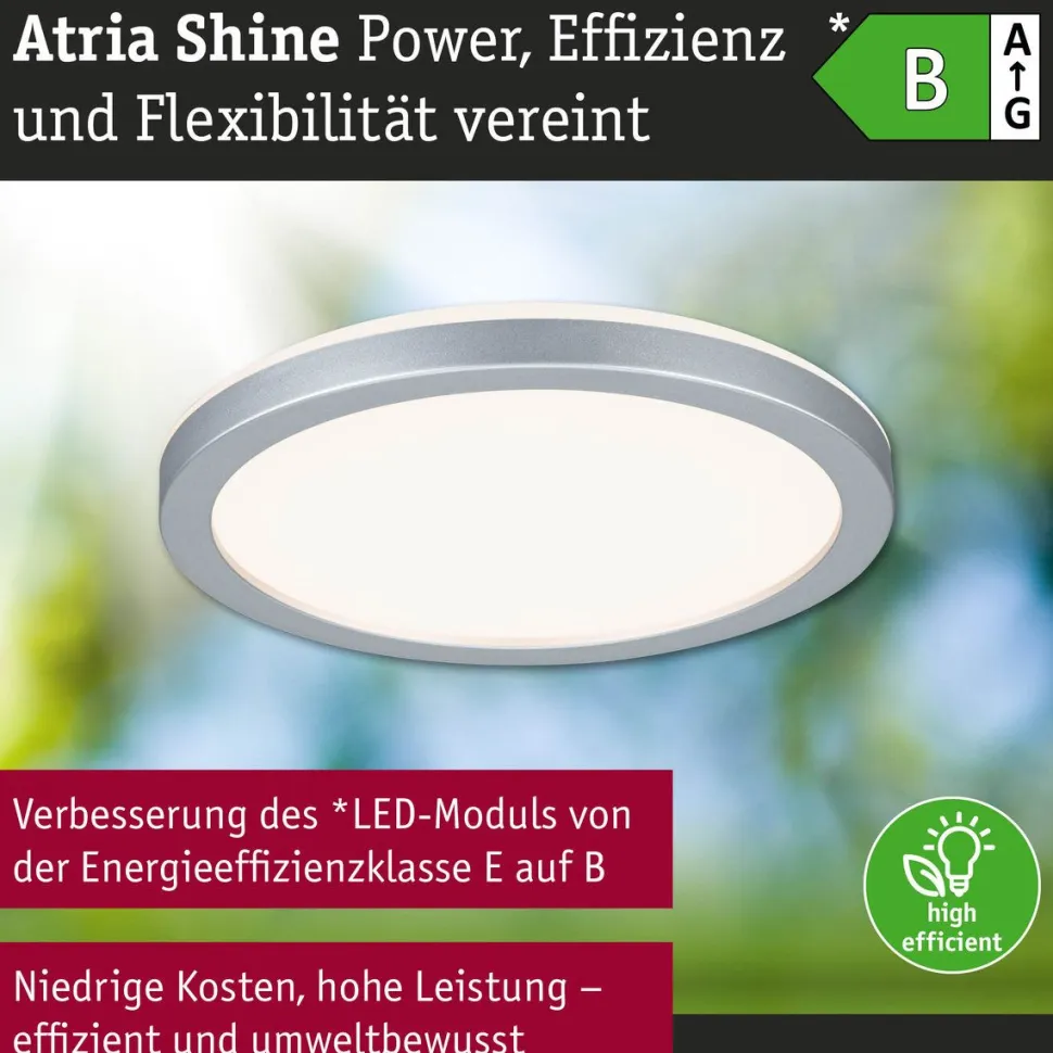LED-paneeli Paulmann Atria Shine, pyöreä, Ø190mm, IP44, 7.6W, 1100lm, 3000-6500K, puukuvio