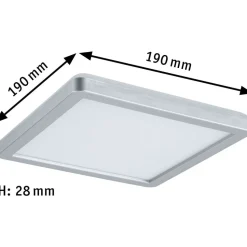 LED-paneeli Paulmann Atria Shine Backlight, 19x19cm, 11.2W, 3000K, mattakromi